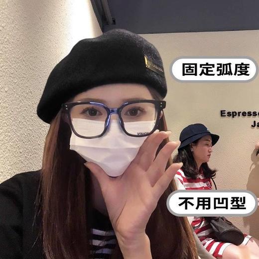 大头围黑色贝雷帽女春秋新款显脸小反戴前进帽秋冬羊毛呢画家帽子 商品图1