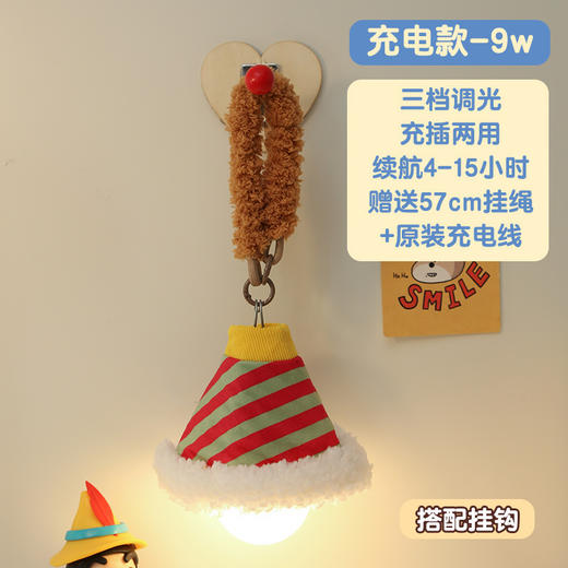 【打造宿舍浪漫氛围！床头挂壁小夜灯】卧室睡眠伴睡可爱房间装饰夜间卧室床头悬挂氛围吊灯。ry 商品图8