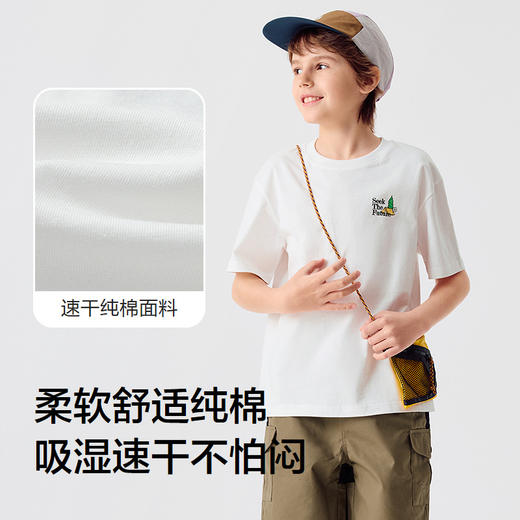 巴拉巴拉童装儿童短袖T恤男童女童上衣大童2025新款夏装速干时尚 商品图3