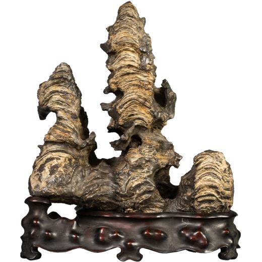 清 灵璧石文房赏石（红木座） 商品图5