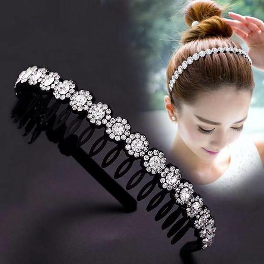 新款发箍韩版水钻头箍洗脸发卡头饰成人刘海发饰带齿防滑女士饰品 商品图0