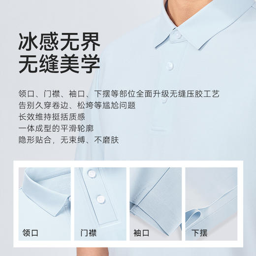 十如仕针织无缝压胶凉感100支高支短袖POLO-P30 商品图8