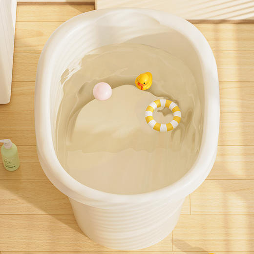 【双层锁温洗澡桶，尽享沐浴时光】儿童塑料沐浴桶 可坐儿童洗澡盆 宝宝加厚卫生间泡澡大浴桶 婴儿浴盆-QQ 商品图0