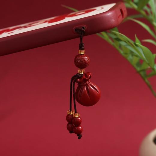 朱砂紫金砂手机链挂饰挂绳汽车钥匙扣挂件男女简约挂饰 批发 商品图0