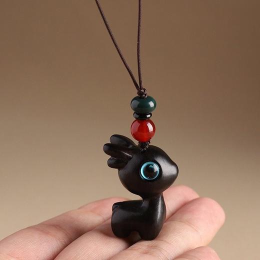 特惠钥匙扣挂件汽车路平钥匙情侣挂饰一路小鹿手机链吊檀木男女坠 商品图0