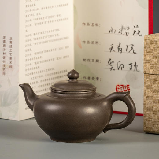 《天青泥樱花壶》郭莉萍 正高级工艺美术师、工艺美术协会会员、江苏省工艺美术协会会员、实力派女陶艺家 商品图0
