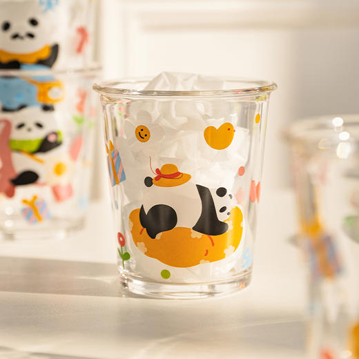摩登主妇mototo熊猫玻璃杯咖啡杯家用水杯女高颜值刻度杯子果汁杯 商品图4