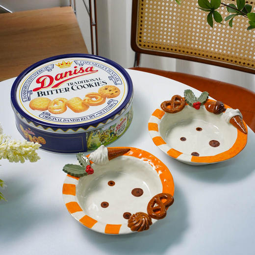 趣奇饼干陶瓷家用餐盘 创意深盘菜盘汤盘高颜值卡通意面盘沙拉盘 商品图1