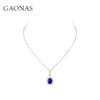 GAONAS 培育蓝宝石【矿工的眼泪】经典椭圆气质隽永蓝色项链10162DB 商品缩略图2