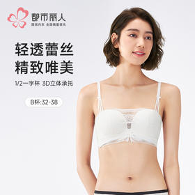 都市丽人自然舒适B杯常规内衣中厚蕾丝树脂胶圈常规文胸LBH1M2