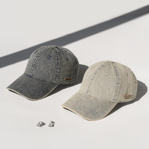 疯帽子 25春夏韩版复古做旧破洞鸭舌帽纯棉透气显脸小棒球帽子女RJ011 商品图3