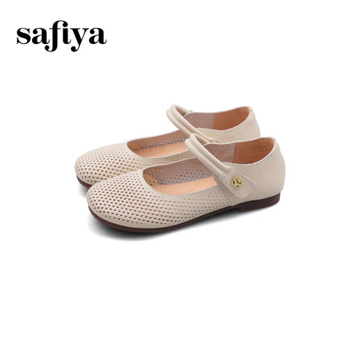 Safiya/索菲娅2025早春圆头低跟浅口百搭魔术贴透气玛丽珍单鞋SFD1111108 商品图8