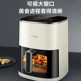 苏泊尔（SUPOR）空气炸锅家用6L大容量 可视 不用翻面 蒸汽嫩炸 大功率 液晶触控智能多功能电炸锅
