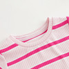 马克珍妮女童弹力针织撞色条纹短袖T恤 儿童上衣夏装新款240756 商品缩略图3