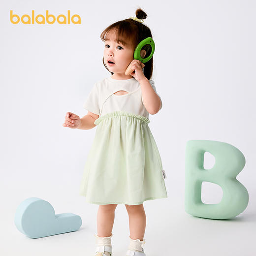 巴拉巴拉女童连衣裙宝宝裙子婴儿公主裙2025新款夏装拼接时髦洋气 商品图1