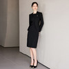 IWY/高级感黑色西装连衣裙两件套女春季新款简约职业套裙C2206+Q1257 商品缩略图3