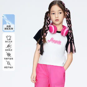 女童圆领液氨短袖针织衫夏季新款安奈儿童装EG521159