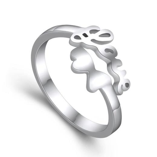 巧兰轩仿纯银开口love戒指环淘宝韩国饰品韩国版时尚工厂直销女款 商品图4