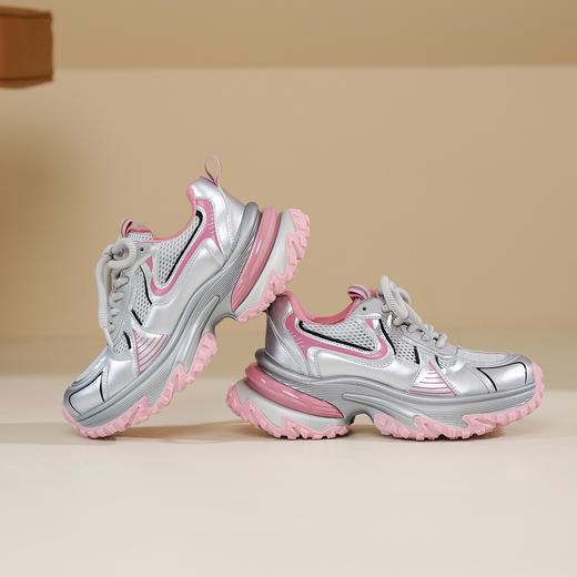 westory春秋新款休闲厚底轻便舒适圆头百搭老爹鞋板S24CM74431 商品图6