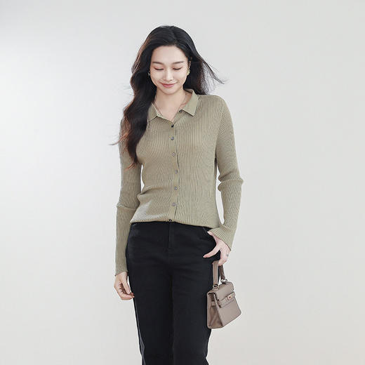 火桐hooton 轻启秋日 羊毛针织POLO衫G100 商品图4