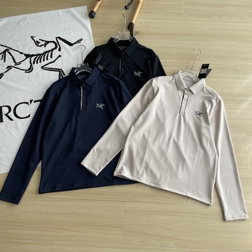 点此购买 始祖鸟男士春秋款三色Polo领顶级户外刺绣logo长袖T恤 cp 309875 商品图0