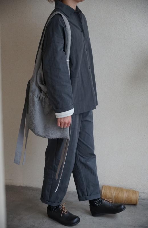 apuntob 落肩设计宽松版型灰色棉质夹克 商品图2