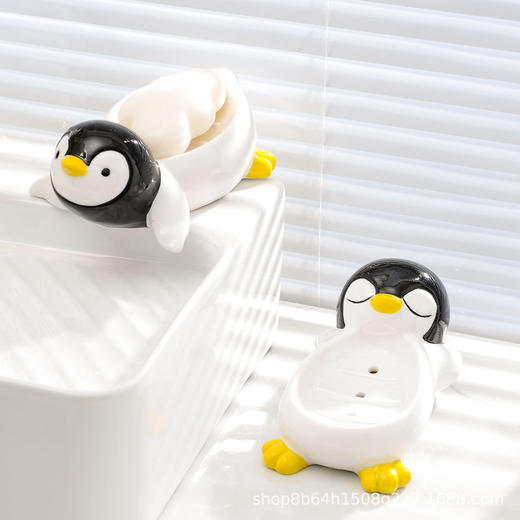 卡通可爱沥水肥皂盒不积水香皂盒洗手台排水置物架陶瓷皂碟家用 商品图2