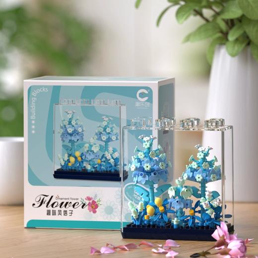 永生花积木梦幻花架相框方块花盒摆件儿童拼装玩具女孩礼物 商品图4