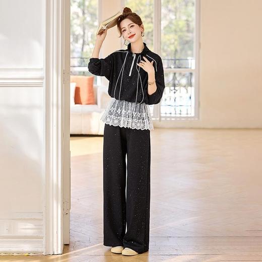 设计感韩系蕾丝卫衣，时尚阔腿裤两件套YRX9210 商品图1