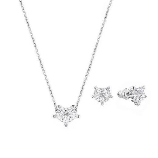 Swarovski 施华洛世奇小雪花水晶项链耳钉套装 商品图1