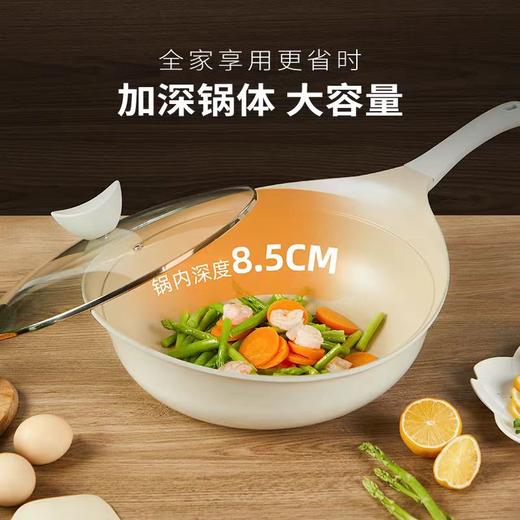 Neoflam不粘锅炒锅家用不沾加深平底锅聚油炒菜锅电磁燃气炉通用 商品图2