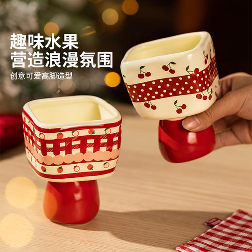 摩登主妇陶瓷马克杯高脚杯家用水杯女创意酒杯甜品酸奶杯咖啡杯子 商品图1