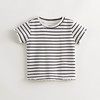 马克珍妮女童弹力针织波浪边条纹短袖T恤儿童上衣夏装新款240721 商品缩略图3