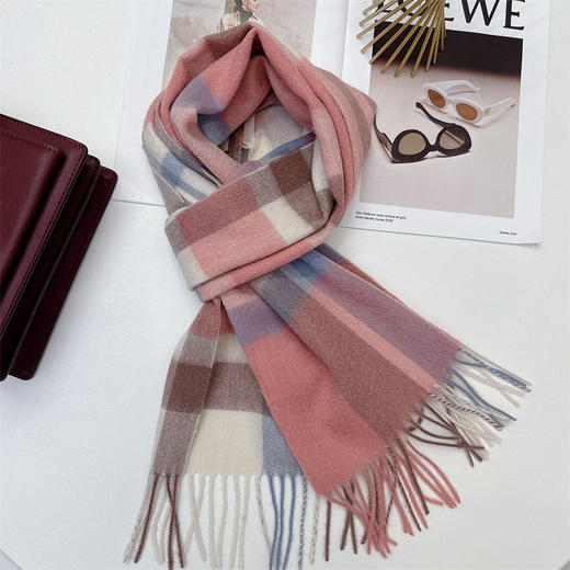 尖货！100%澳洲wool纯羊毛围巾女冬季高级感2023新款围脖生日礼物 商品图2