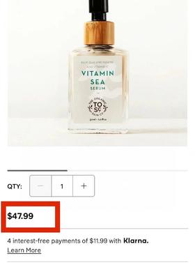 到手价219元  The Organic Skin Co.维生素C 海藻焕肤面部精华30ml*2瓶装 美国代购，无中文标签，介意慎拍