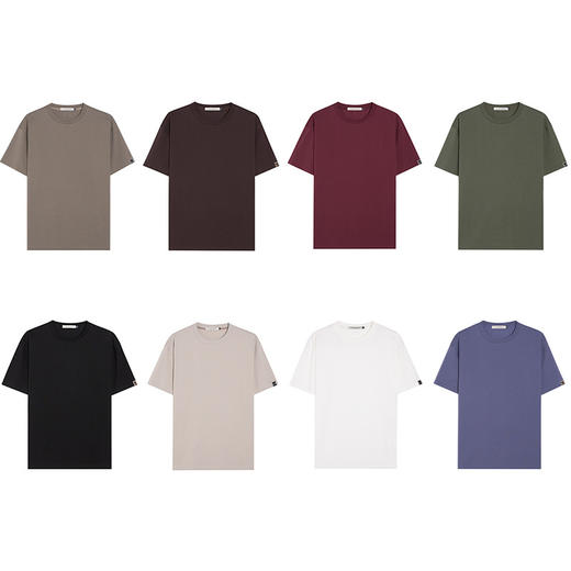 【8色可选】【DMH】大依优型大码短袖T恤百搭纯色极简风吸汗透气圆领加肥宽松半袖男上衣 商品图7