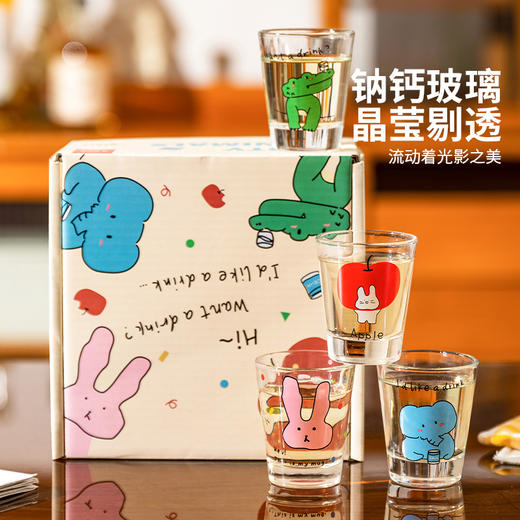 摩登主妇动物派对白酒杯套装2025新款女玻璃杯shot杯酒具烧酒杯子 商品图1