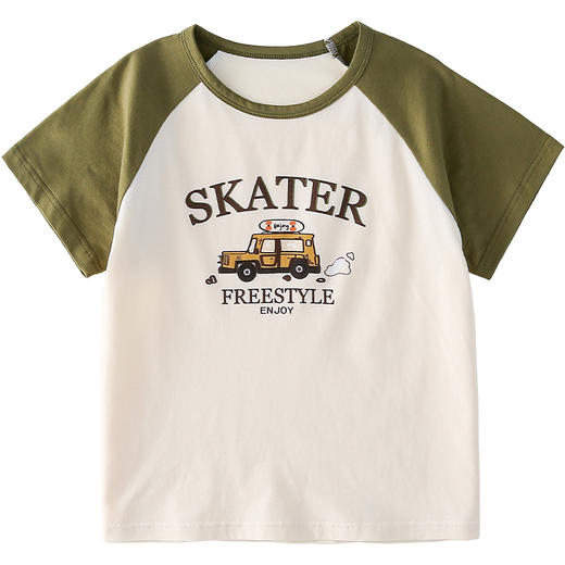 【7A抗菌纯棉】棉花堂2025年夏款活力撞色透气短袖T恤童装F251118 商品图11