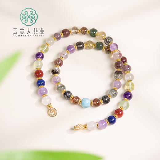 D水晶项链-紫水晶多宝圆珠项链约8mm+#78A3 商品图0