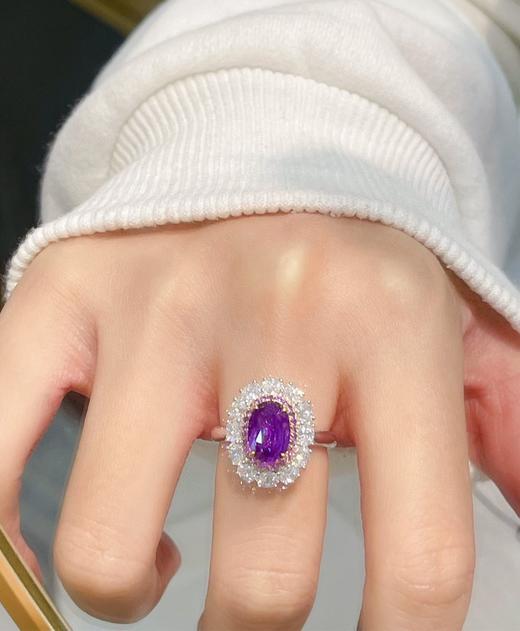 2.2ct刻面紫蓝宝戒指 商品图3