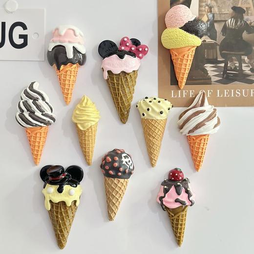 仿真可爱冰淇淋食玩冰箱贴 磁性贴大合集亮面磨砂冰淇淋留言板装 商品图0