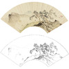 陈少梅山水人物工笔画白描底稿扇面《松下高士》临摹勾线高清打印稿SM31 商品缩略图0