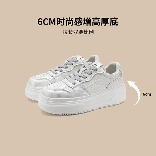 品质好货|Safiya/索菲娅2025春秋新款休闲厚底小白鞋板鞋SFD1112715 商品图2