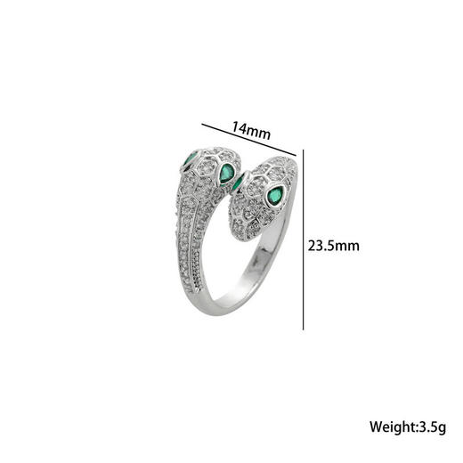 微镶锆石双头蛇戒指女轻奢高级感蛇形个性食指戒小众设计感指环潮 商品图4