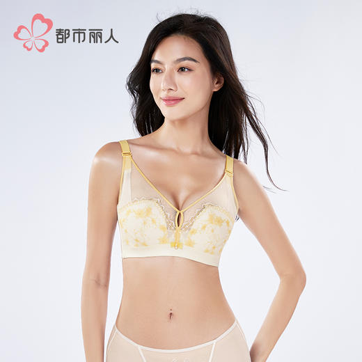 都市丽人完美包容内衣D:超薄蕾丝软钢圈常规文胸LBH2J5 商品图1