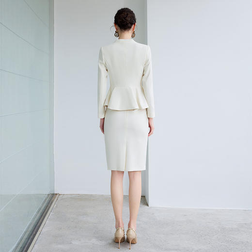 IWY/气质小香风西装套裙女春季长袖播音上镜职业装美容院工作服CS1864 商品图4