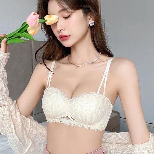 【奶油系‘’小聚蛋‘’泡泡棉内衣】穿上显大一倍圆润，超显大显瘦更显腰细，可两穿防滑上托抹胸舒适平胸少女专用文胸罩QQ 商品图0