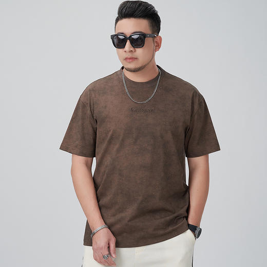 【DMH】大依优型大码男装圆领短袖T恤休闲宽松加肥加大潮流胖子上衣 商品图0