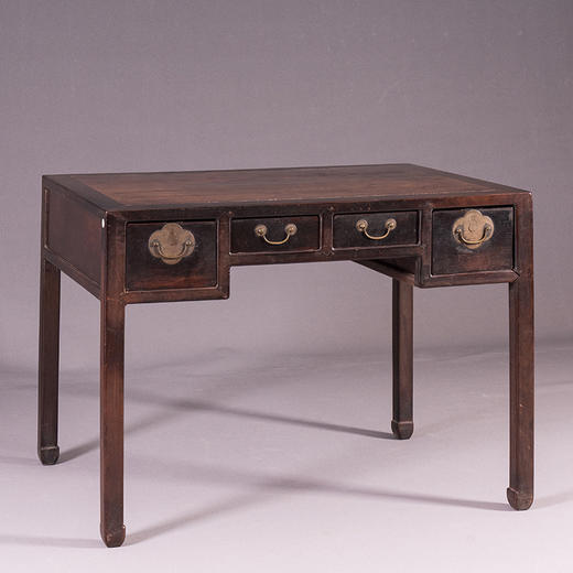 清 红木褡裢式四屉书桌 商品图0
