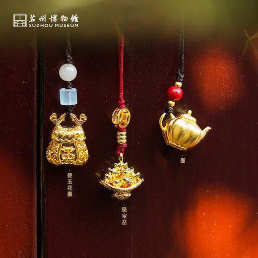 苏州博物馆 金属手机挂件 商品图1